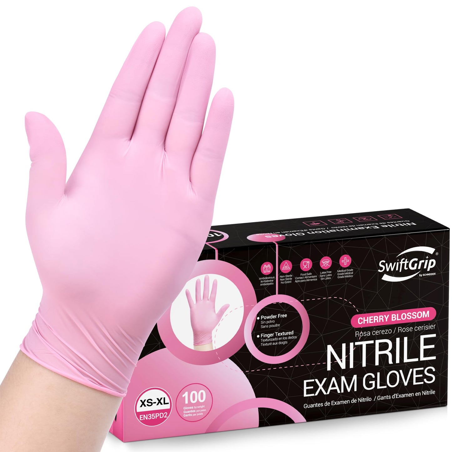 Pink Nitrile Disposable Gloves -Latex Free