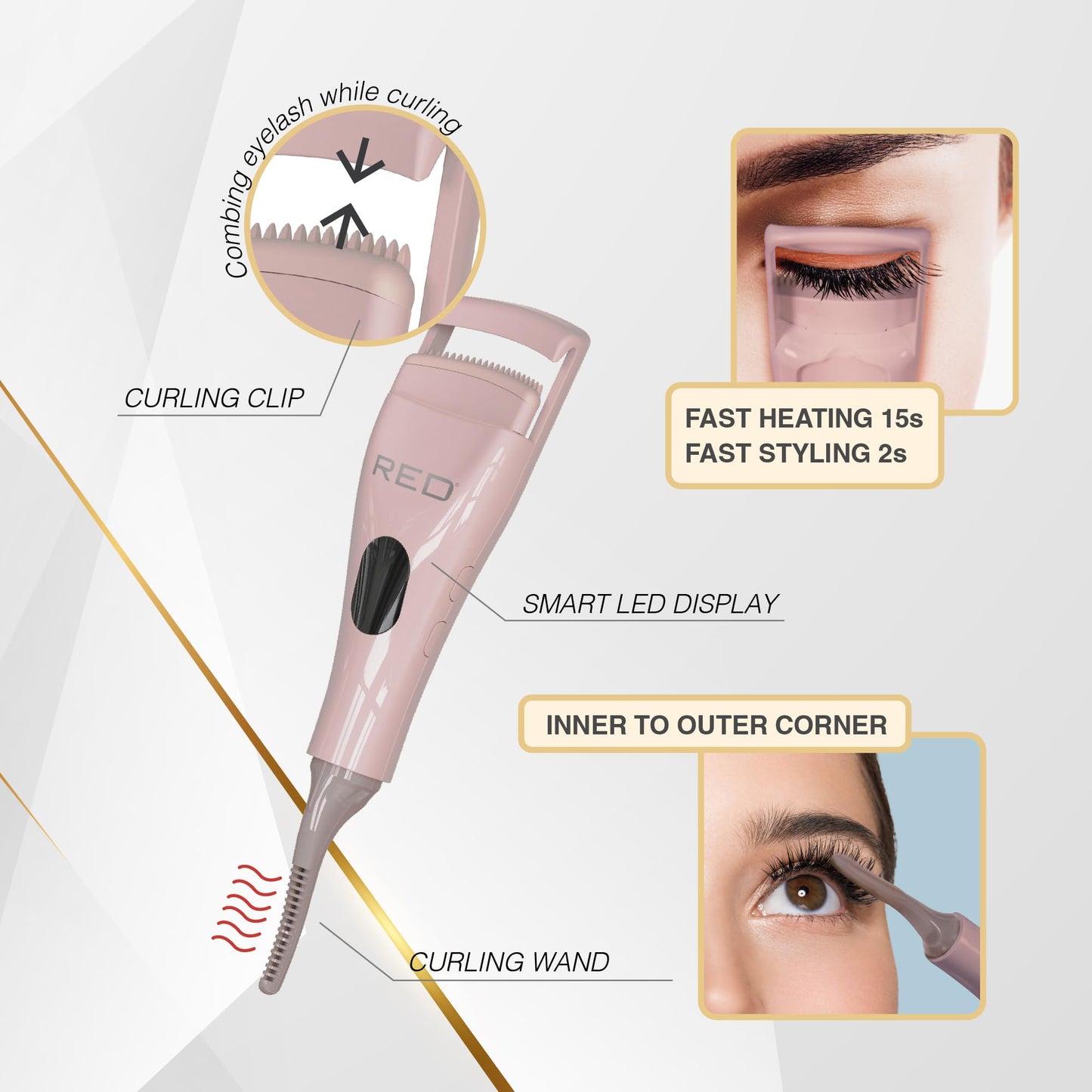 2-IN 1 HEATED EYELASH CURLER WAND, TRAVEL SET