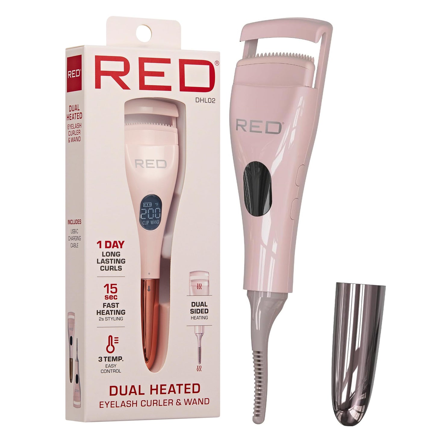 2-IN 1 HEATED EYELASH CURLER WAND, TRAVEL SET