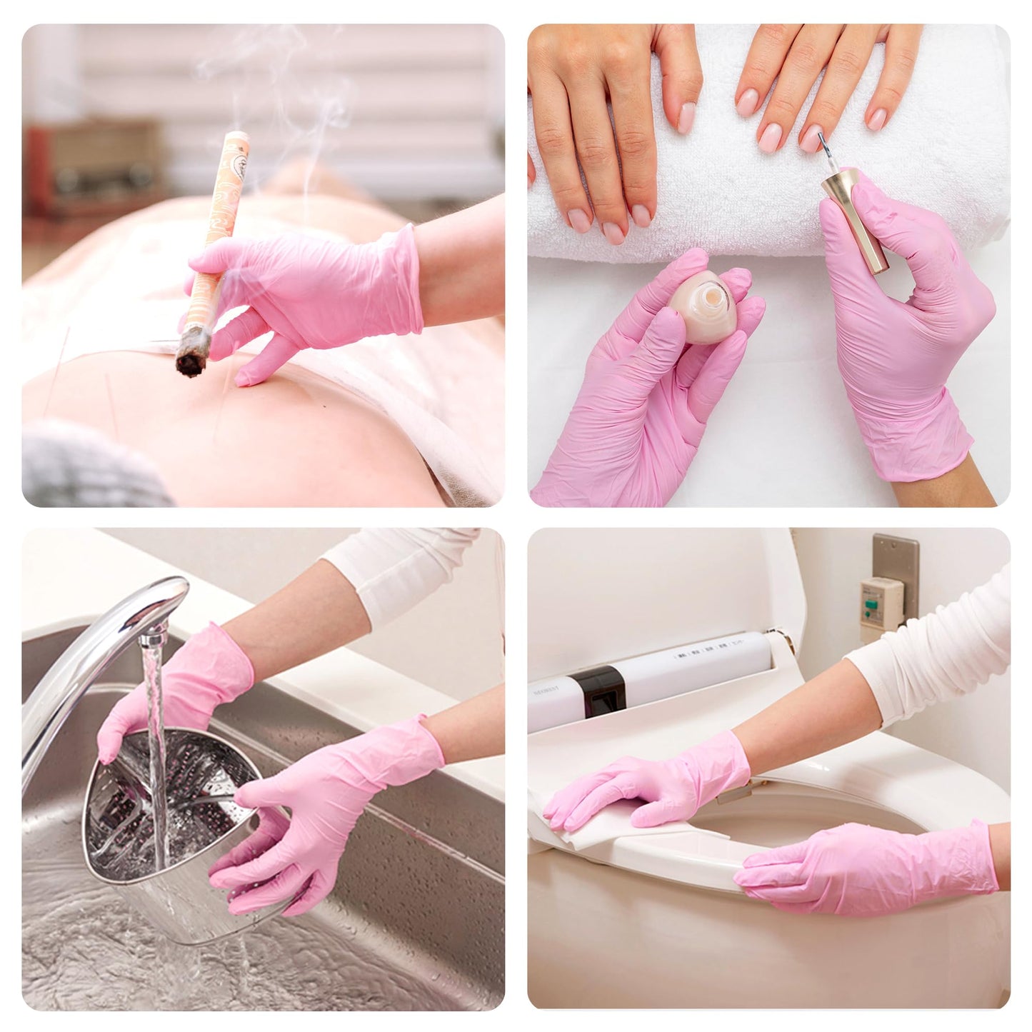 Pink Nitrile Disposable Gloves -Latex Free