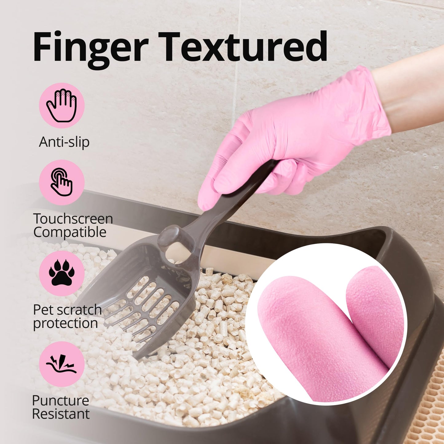 Pink Nitrile Disposable Gloves -Latex Free