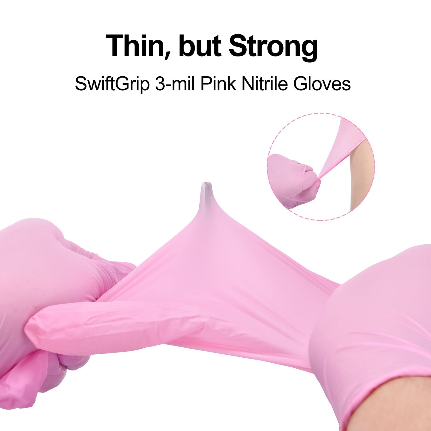 Pink Nitrile Disposable Gloves -Latex Free