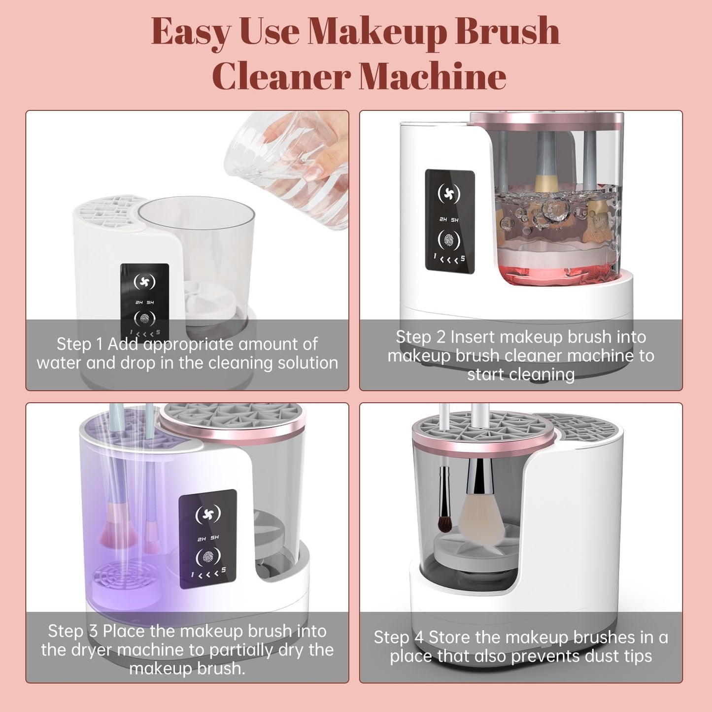 3 IN 1 Electric Makeup Brush Cleaner Machine With Makeup Brush Dryer